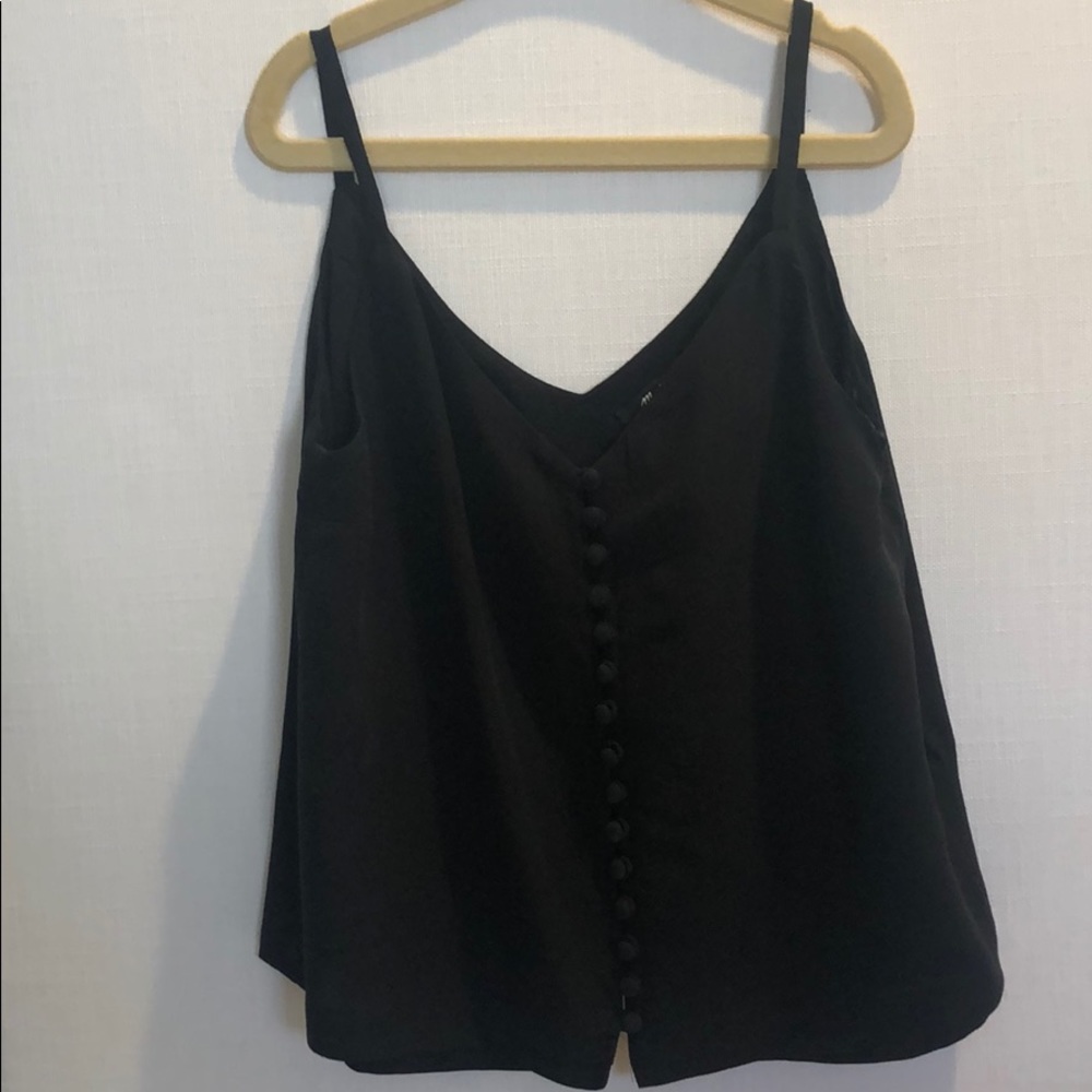 Madewell black button up tank top size 00
